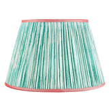 Wobbly Path Green Lampshade - Pleat - Coral