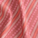 Diamond Stripe Fabric - Berry Red