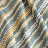 Campaign Stripe Fabric- Ochre and Blue