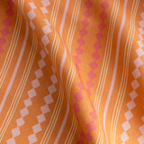 Diamond Stripe Fabric - Mandarin