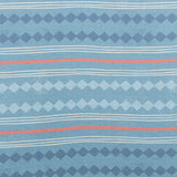 Diamond Stripe Fabric - Denim and Red